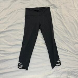 Dark gray grey 3/4 leggings